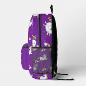 Magisches Lila Einhornparadies Bedruckter Rucksack (Rechts)