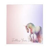 Magisches Lila Erröten Ombre Einhorn Notizblock (Vorderseite)