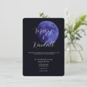 Magisches lila Mondfoto Einladung (Stehend Vorderseite)