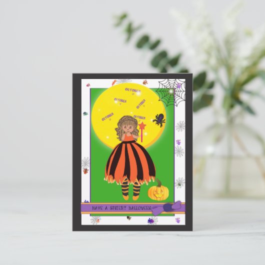 Magisches Mädchen Postkarte (Stehend Vorderseite)