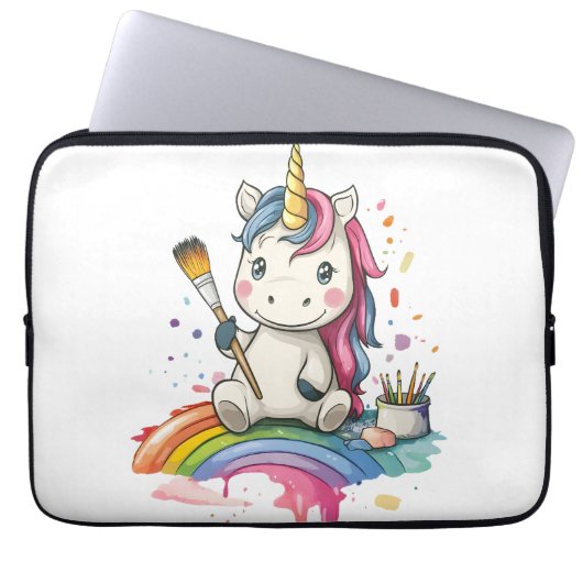 Magisches Maler Einhorn (1) Laptopschutzhülle (Vorderseite)