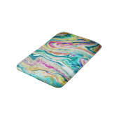 Magisches Marbling: Metallisches Paint Design. Badematte (Schrägansicht)