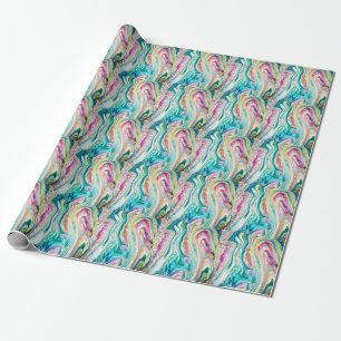 Magisches Marbling: Metallisches Paint Design. Geschenkpapier