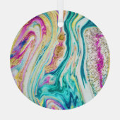 Magisches Marbling: Metallisches Paint Design. Ornament Aus Glas (Rückseite)