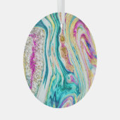 Magisches Marbling: Metallisches Paint Design. Ornament Aus Glas (Vorderseite Rechts)