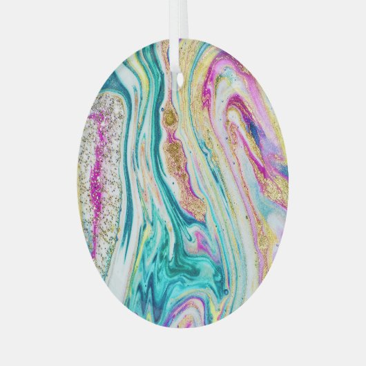Magisches Marbling: Metallisches Paint Design. Ornament Aus Glas (Vorderseite links)
