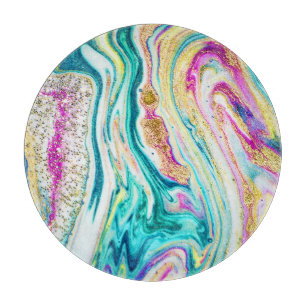Magisches Marbling: Metallisches Paint Design. Schneidebrett
