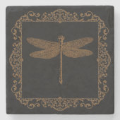 Magisches Märchen Fantasy Steampunk Libelle Steinuntersetzer (Vorderseite)