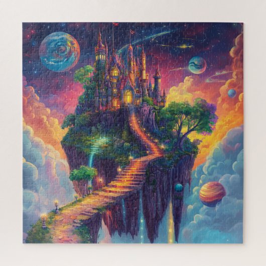 Magisches Märchenschloss & schwebende Insel Puzzle (Vertikal)