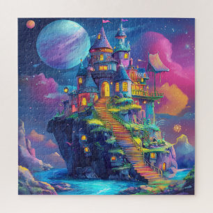 Magisches Märchenschloss & schwebende Insel Puzzle