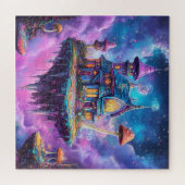 Magisches Märchenschloss  & schwebende Insel Puzzle (Horizontal)