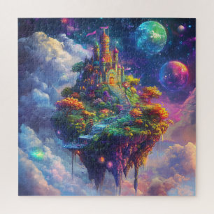 Magisches Märchenschloss und schwebende Insel Puzzle