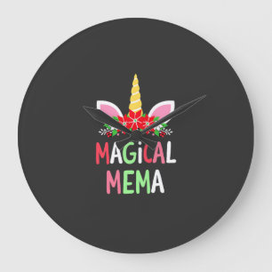 Magisches Mema Einhorn Shirt Weihnachten Schlafanz Große Wanduhr