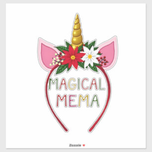 Magisches Mema-Einhorn-Shirt Weihnachts-Pyjama-Shi Aufkleber
