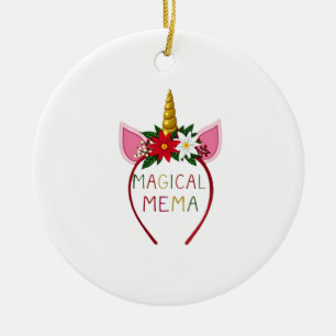 Magisches Mema-Einhorn-Shirt Weihnachts-Pyjama-Shi Keramik Ornament