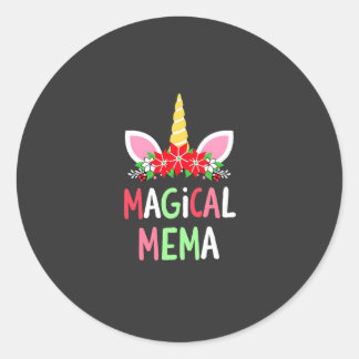 Magisches Mema-Einhorn-Shirt Weihnachts-Pyjama-Shi Runder Aufkleber