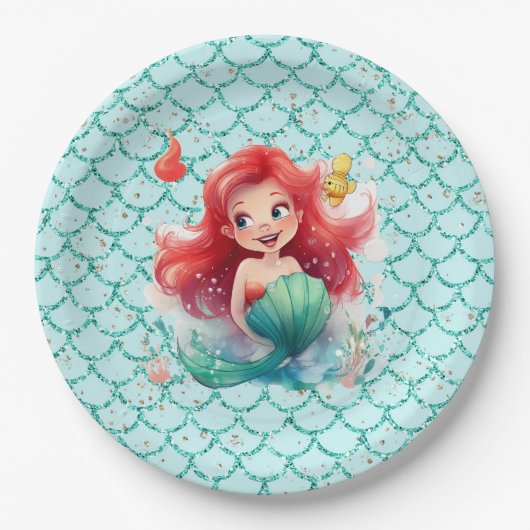 Magisches Mermaid-Themed-Party Pappteller (Vorderseite)