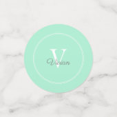 Magisches Minze Monogram Foto Geburtstag Konfetti (Klein Vorderseite)