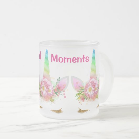 Magisches Moment-Regenbogen-Einhorn Mattglastasse (VorderseiteRechts)