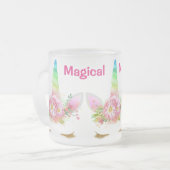 Magisches Moment-Regenbogen-Einhorn Mattglastasse (Vorderseite Links)