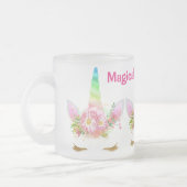 Magisches Moment-Regenbogen-Einhorn Mattglastasse (Links)