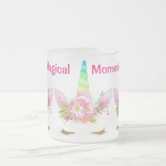 Magisches Moment-Regenbogen-Einhorn Mattglastasse (Mittel)