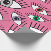 Magisches Muster mit bunten Augen. Mystischer Hint Geschenkpapier (Ecke)