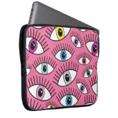 Magisches Muster mit bunten Augen. Mystischer Hint Laptopschutzhülle (Vorne Rechts)