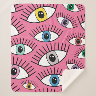 Magisches Muster mit bunten Augen. Mystischer Hint Sherpadecke