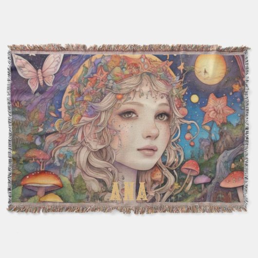 Magisches Mystical Fantasy Girl Decke (Vorderseite)