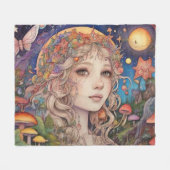Magisches Mystical Fantasy Girl Fleece Blanket (Vorderseite (Horizontal))