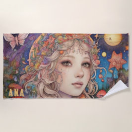 Magisches Mystical Fantasy Girl Strandtuch