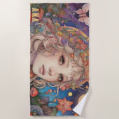 Magisches Mystical Fantasy Girl Strandtuch (Vorderseite)