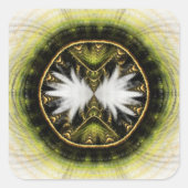 Magisches mystisches Fraktal-Lichtmuster Quadratischer Aufkleber (Vorderseite)