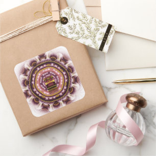 Magisches mystisches Fraktal-Lichtmuster Quadratischer Aufkleber