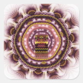 Magisches mystisches Fraktal-Lichtmuster Quadratischer Aufkleber (Vorderseite)