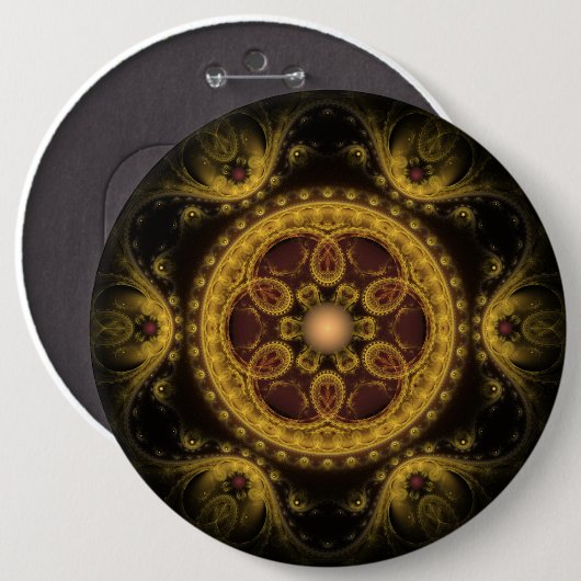Magisches mystisches Fraktal-Muster Mandala Button (Vorne & Hinten)