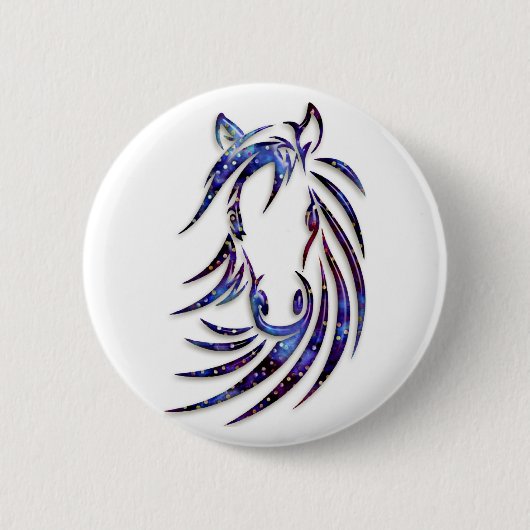 Magisches mystisches Pferdeporträt Button (Vorderseite)
