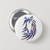 Magisches mystisches Pferdeporträt Button (Vorne & Hinten)