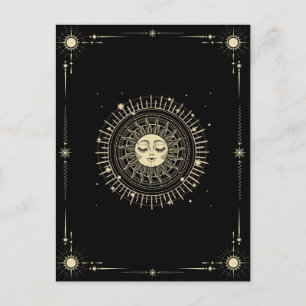 Magisches mystisches Tarot boho sun Postkarte