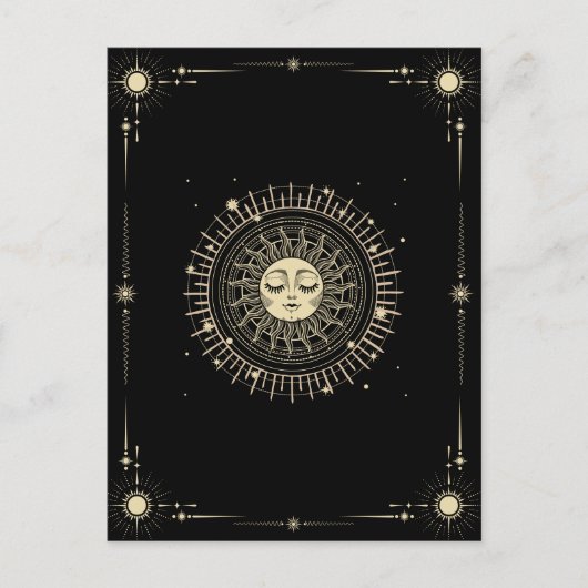 Magisches mystisches Tarot boho sun Postkarte (Vorderseite)