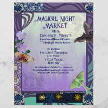 Magisches Nachtmarkt-Event-Flyer