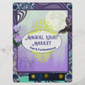 Magisches Nachtmarkt-Event-Flyer Save The Date (Rückseite)