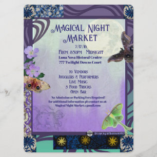 Magisches Nachtmarkt-Event-Flyer Save The Date