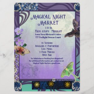 Magisches Nachtmarkt-Event-Flyer Save The Date