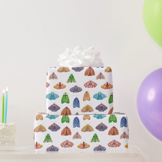 Magisches Nachtmottenmuster Mystischer Schmetterli Geschenkpapier (Partygeschenke)