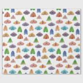 Magisches Nachtmottenmuster Mystischer Schmetterli Geschenkpapier (Flach)