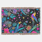 Magisches Neon Forest Night Traumdesign Decke (Vorderseite)