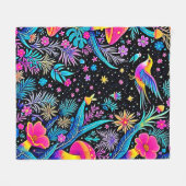 Magisches Neon Forest Night Traumdesign Fleecedecke (Vorderseite (Horizontal))