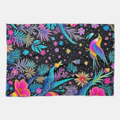 Magisches Neon Forest Night Traumdesign Geschirrtuch (Horizontal)